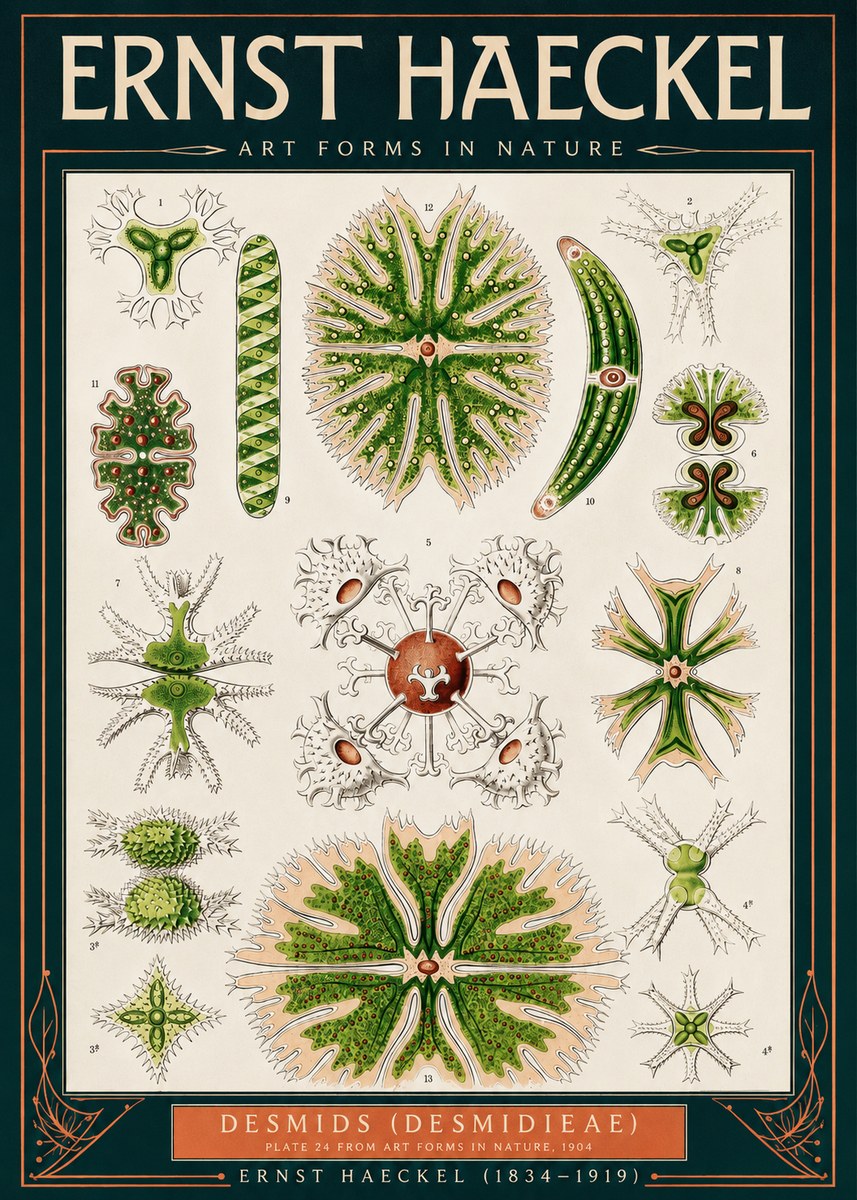 Ernst Haeckel Desmids (Desmidieae) No2 - Juliste