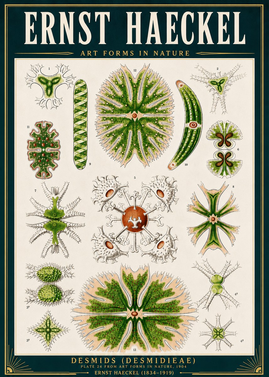 Ernst Haeckel Desmids (Desmidieae) No4 - Juliste