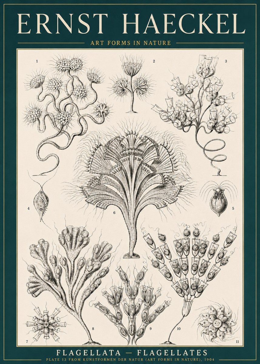 Ernst Haeckel Flagellata - Flagellates No3 - Juliste