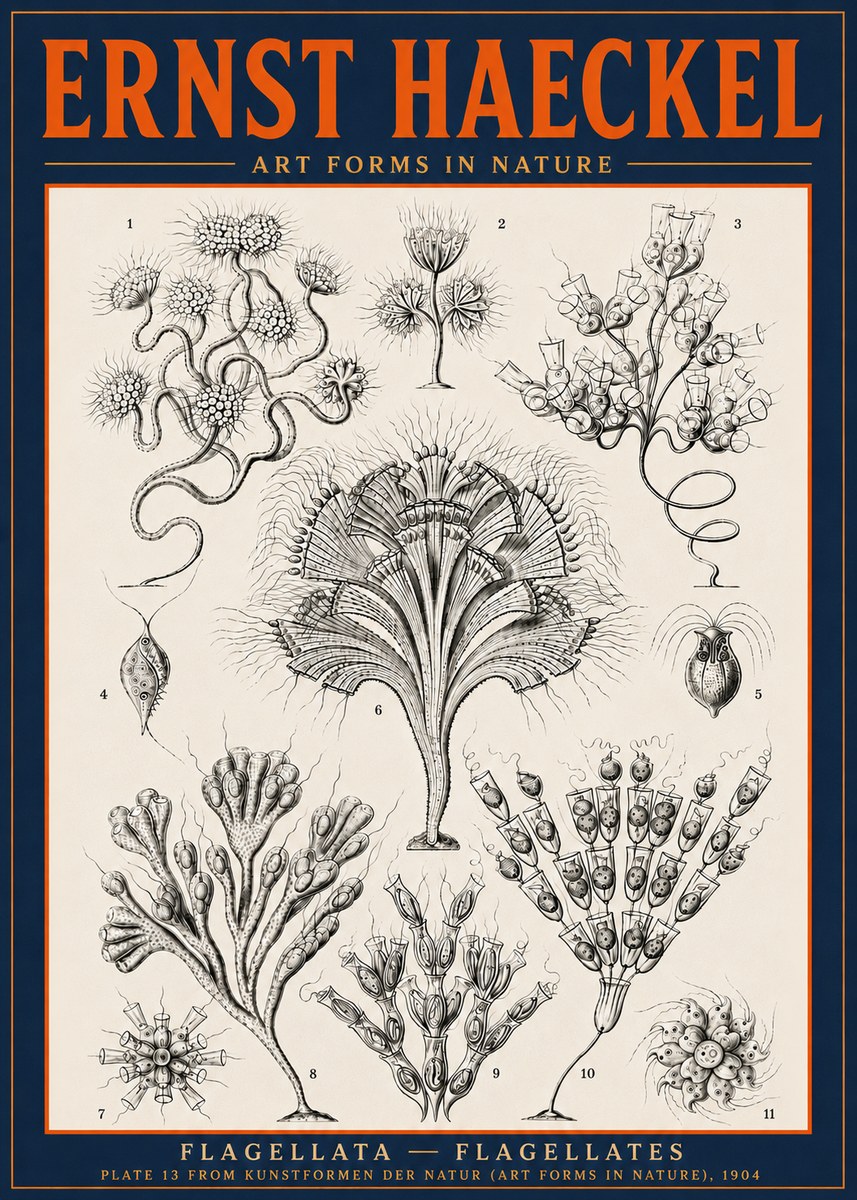 Ernst Haeckel Flagellata - Flagellates No6 - Juliste