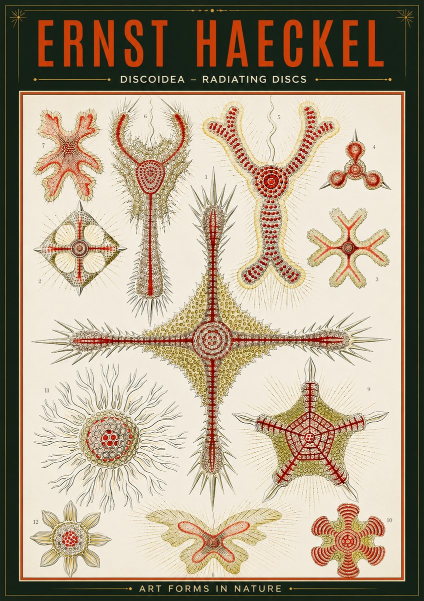 Ernst Haeckel Discoidea – Radiating Discs No2 - Juliste
