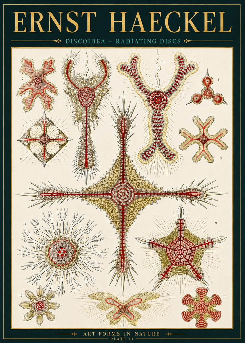 Ernst Haeckel Discoidea – Radiating Discs No4 - Juliste