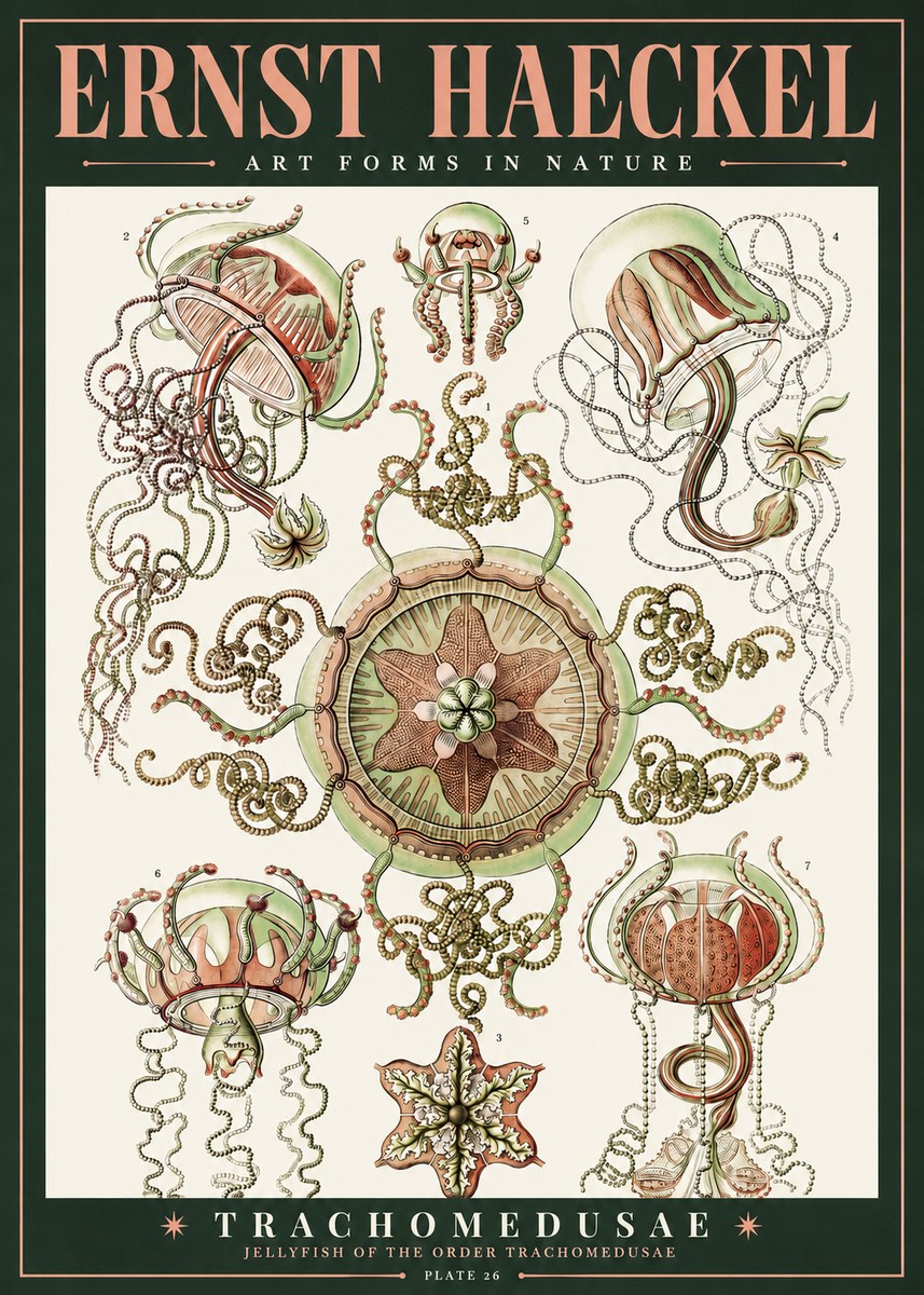 Ernst Haeckel Trachomedusae No2 - Juliste