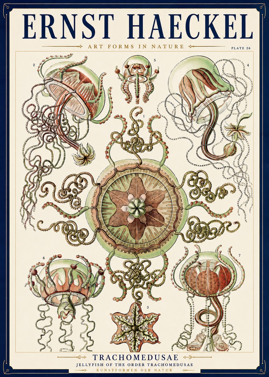 Ernst Haeckel Trachomedusae No3 - Juliste