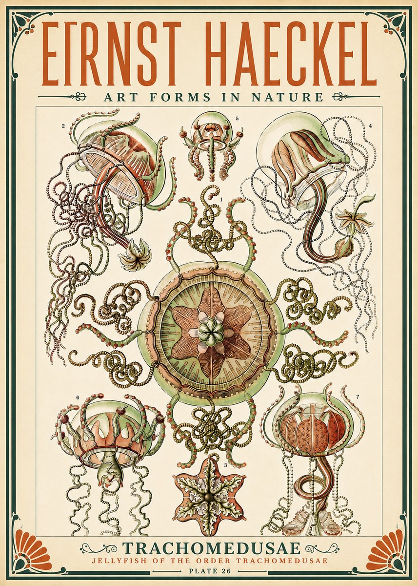 Ernst Haeckel Trachomedusae No5 - Juliste