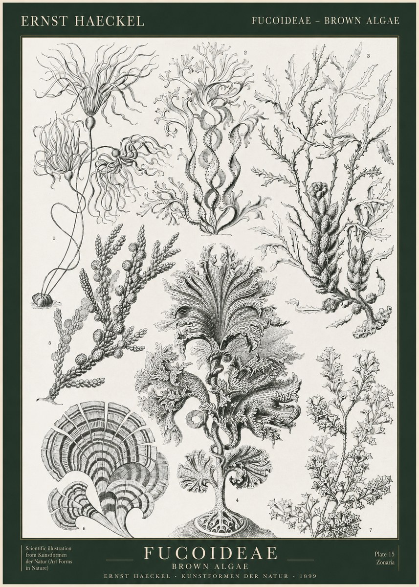 Ernst Haeckel Fucoideae - Brown Algae No1 - Juliste