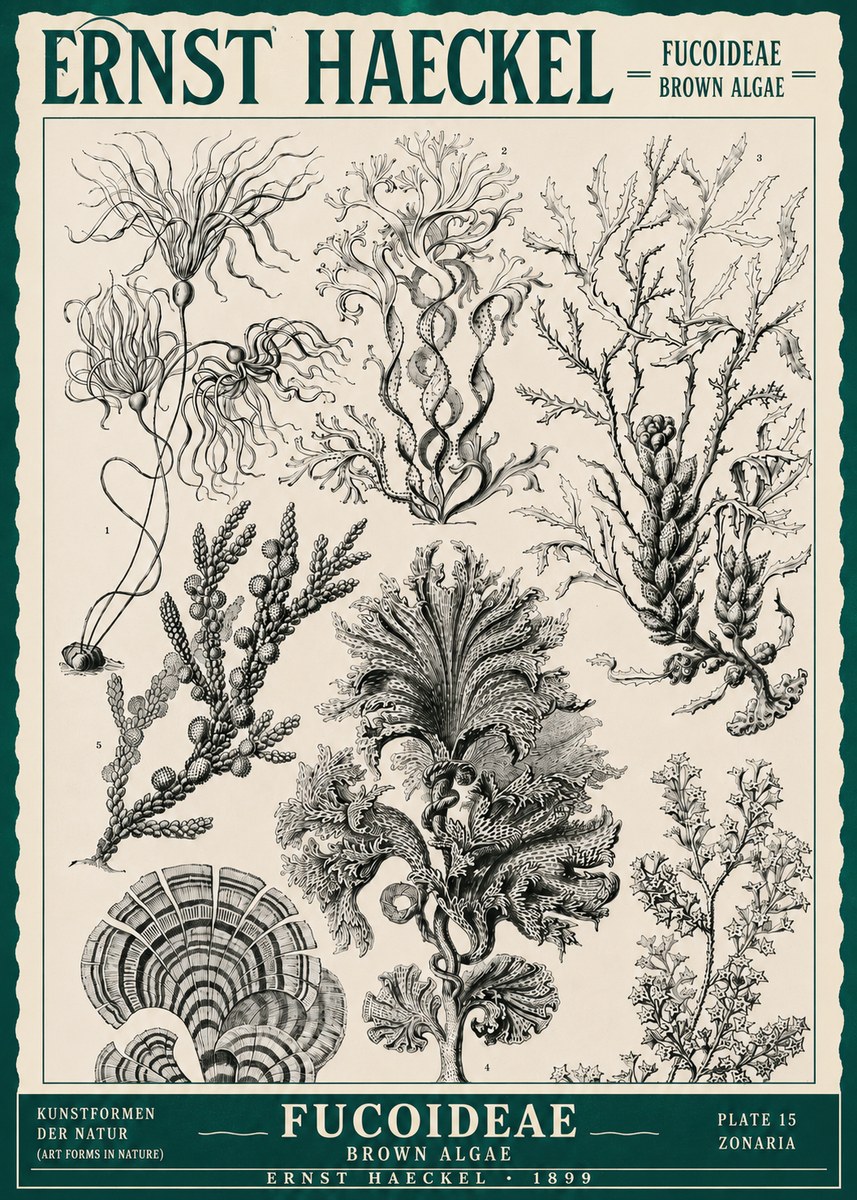 Ernst Haeckel Fucoideae - Brown Algae No3 - Juliste