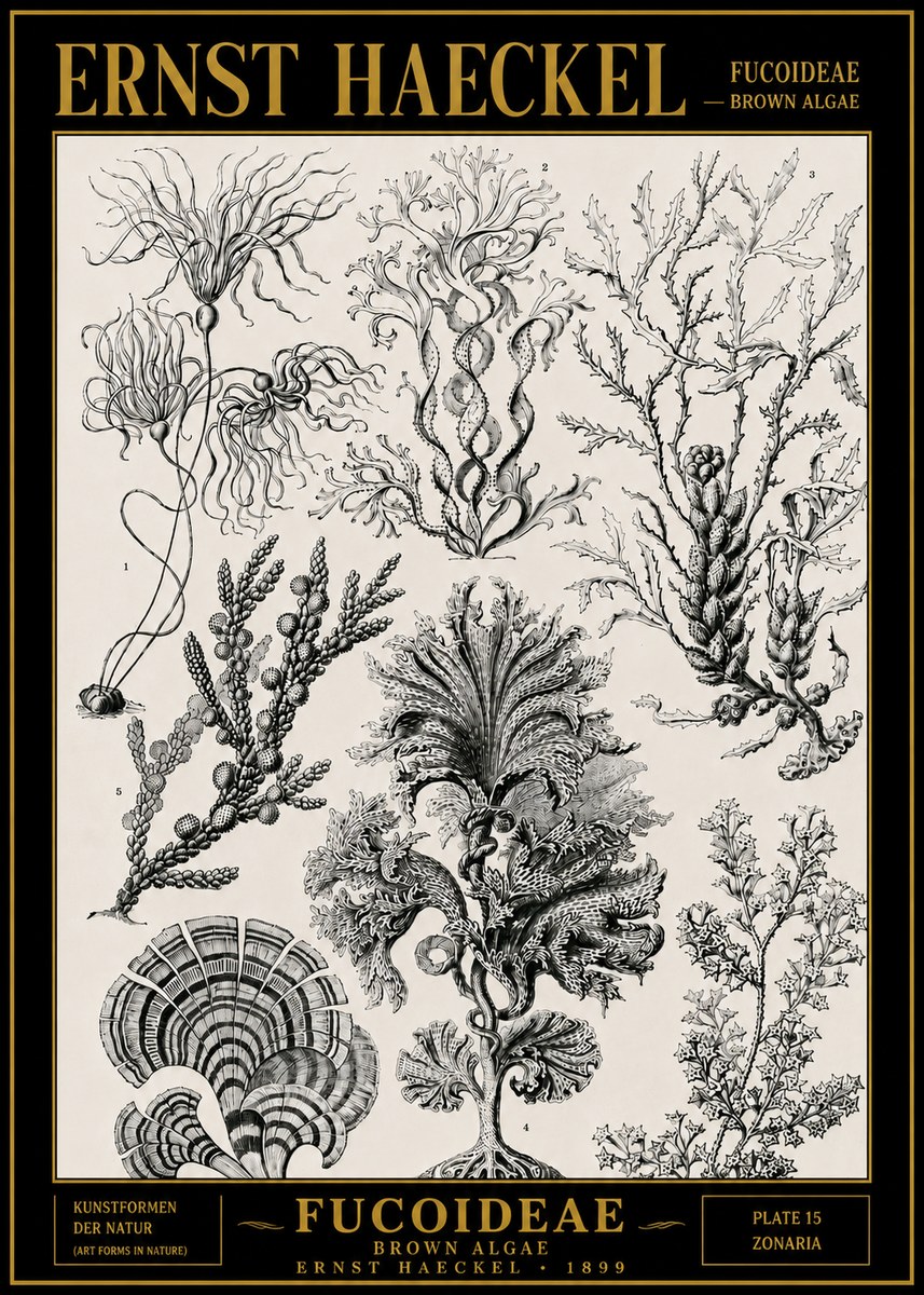 Ernst Haeckel Fucoideae - Brown Algae No4 - Juliste