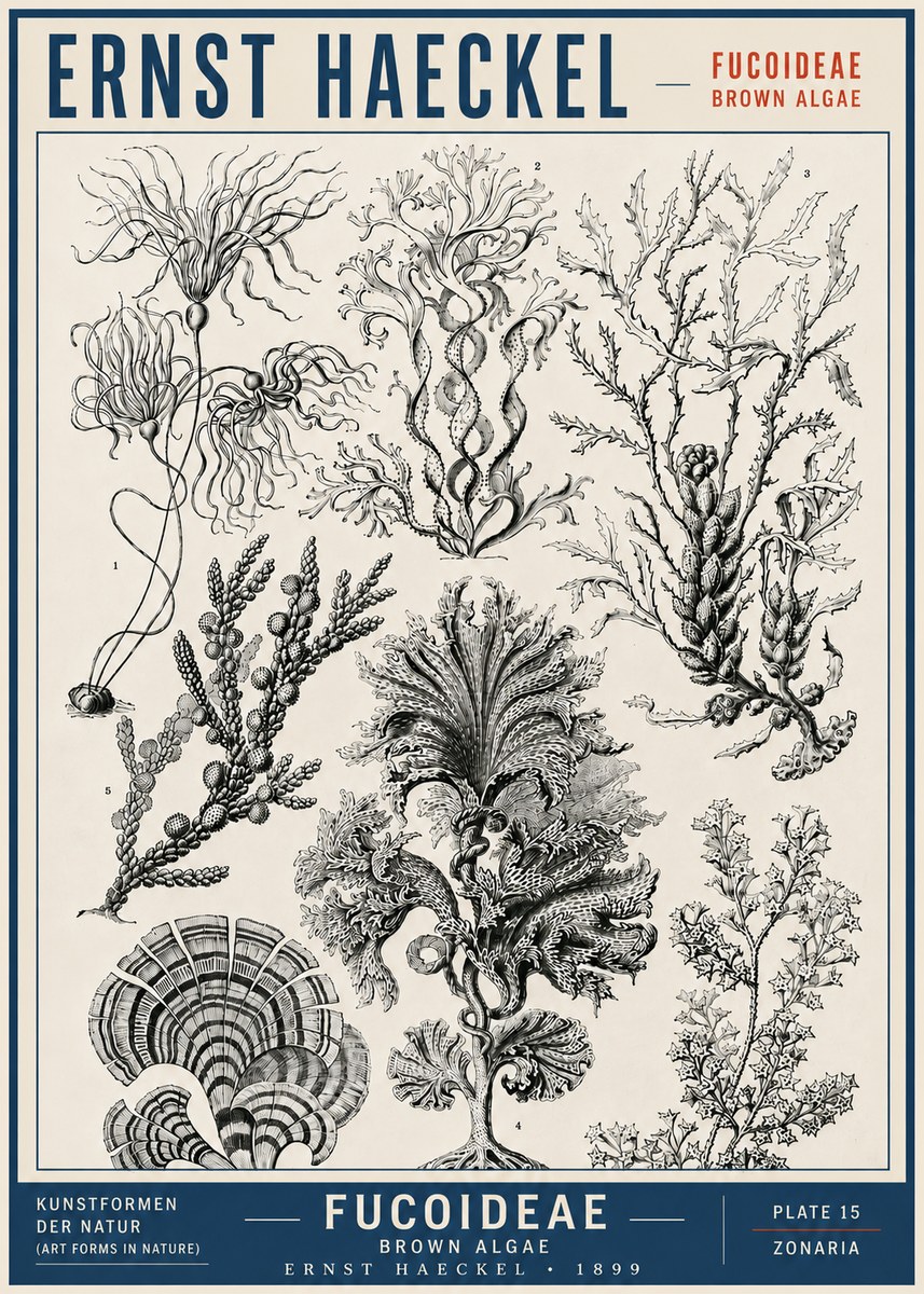 Ernst Haeckel Fucoideae - Brown Algae No5 - Juliste