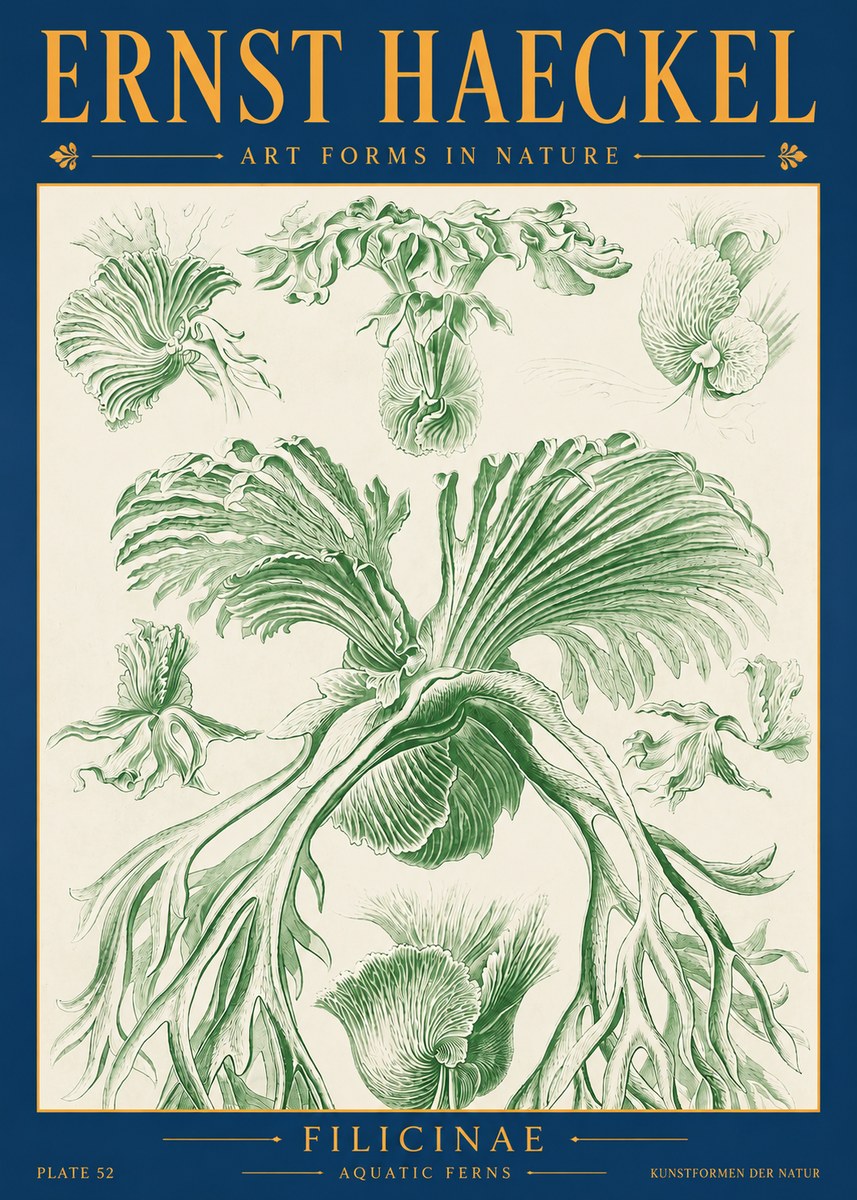 Ernst Haeckel Filicinae No2 - Juliste