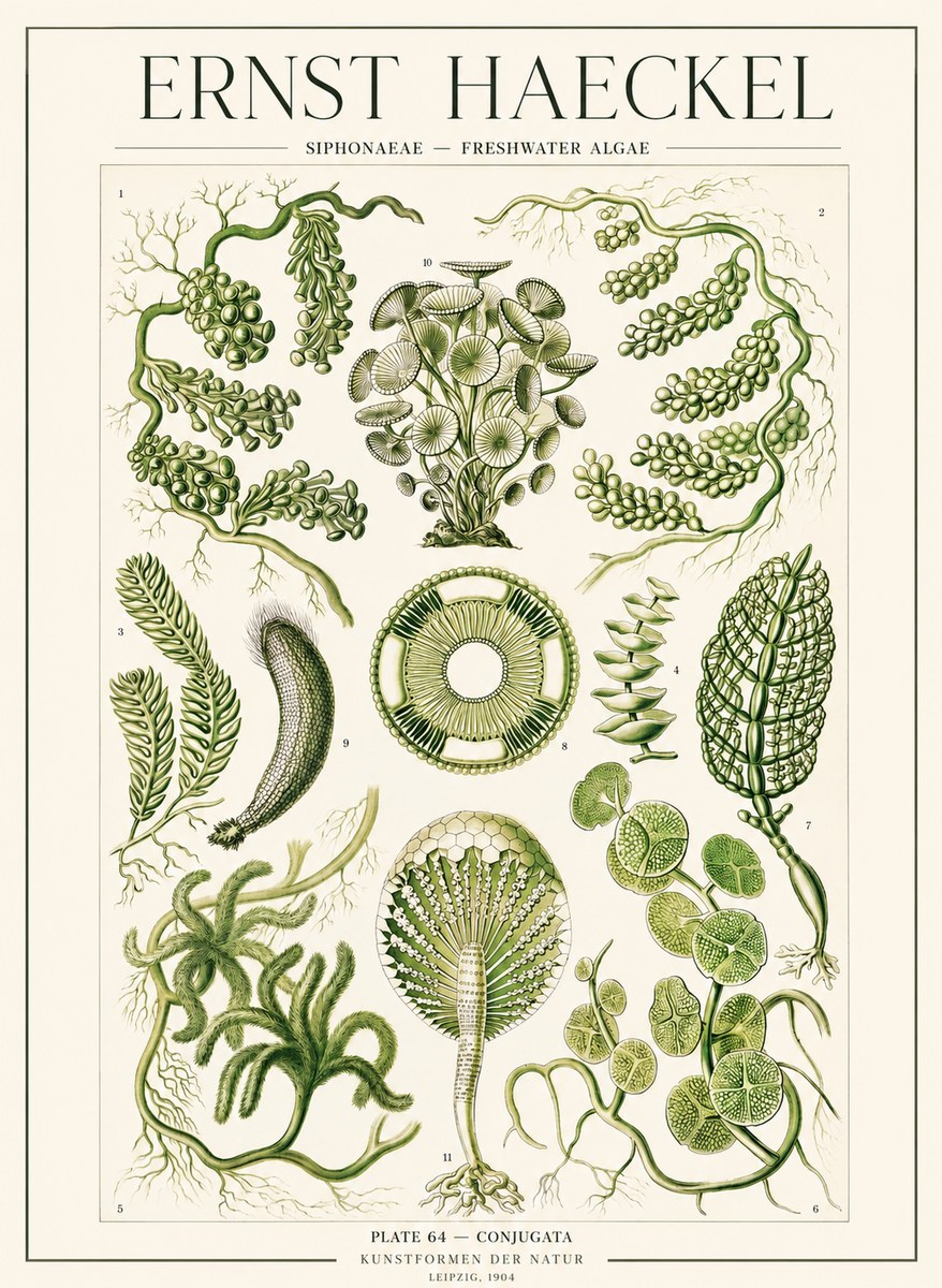 Ernst Haeckel Siphonaceae - Freshwater Algae No1 - Juliste