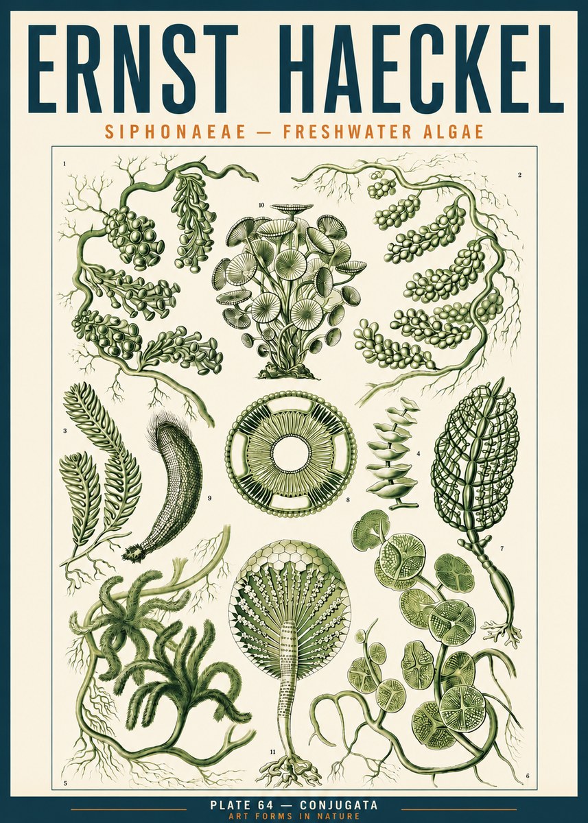 Ernst Haeckel Siphonaceae - Freshwater Algae No3 - Juliste