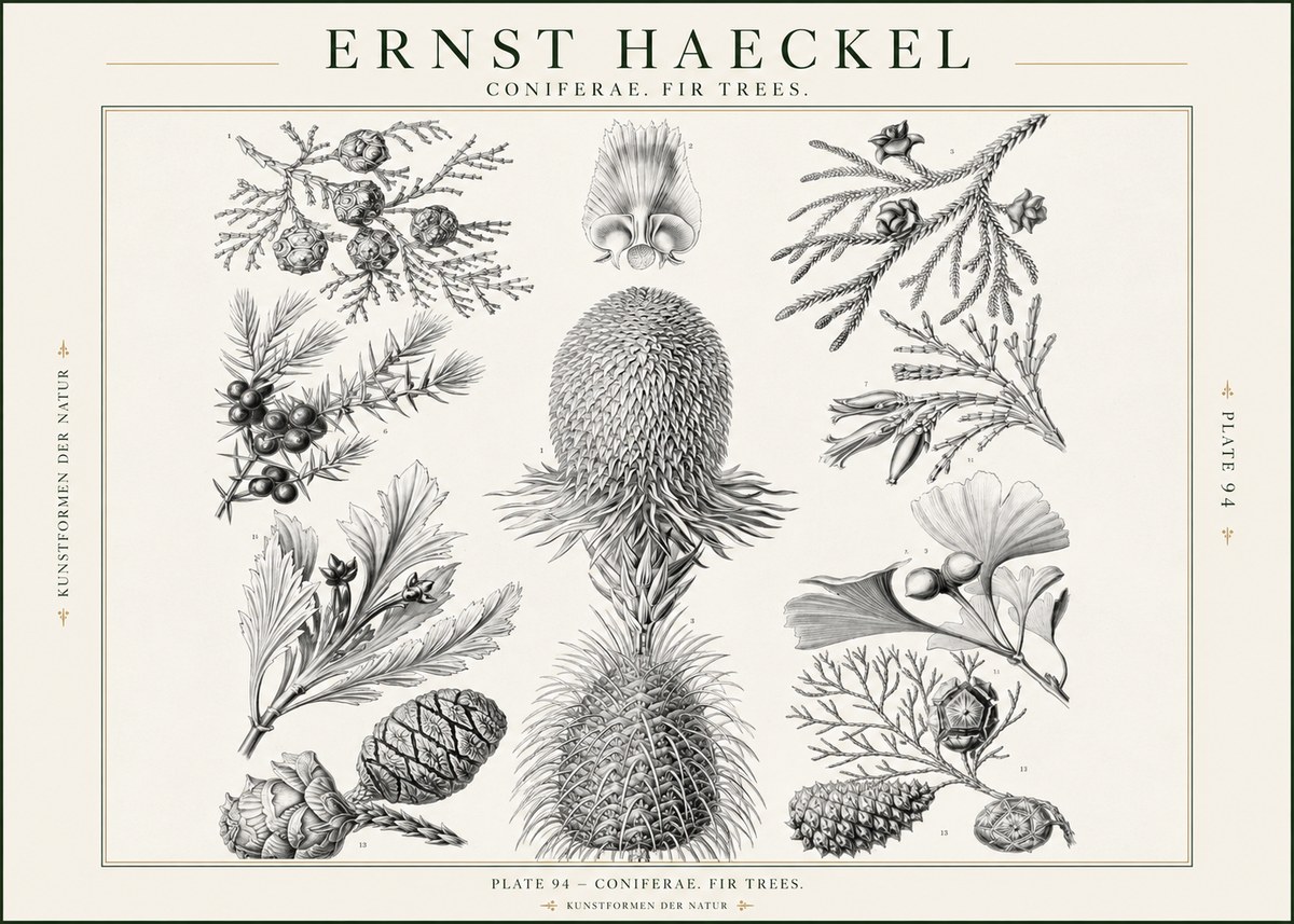 Ernst Haeckel Coniferae. Fir Trees. No1 - Juliste