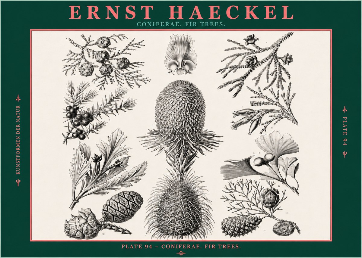 Ernst Haeckel Coniferae. Fir Trees. No2 - Juliste