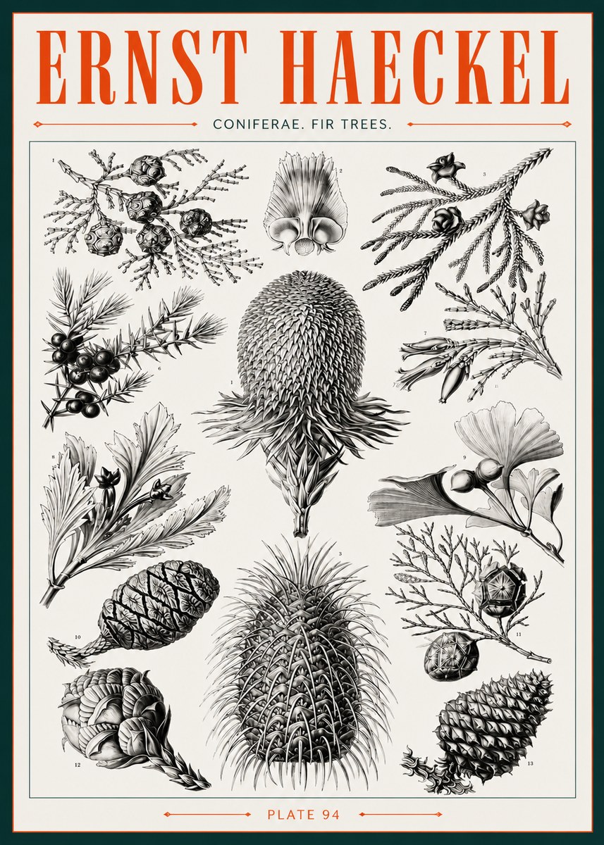 Ernst Haeckel Coniferae. Fir Trees. No3 - Juliste