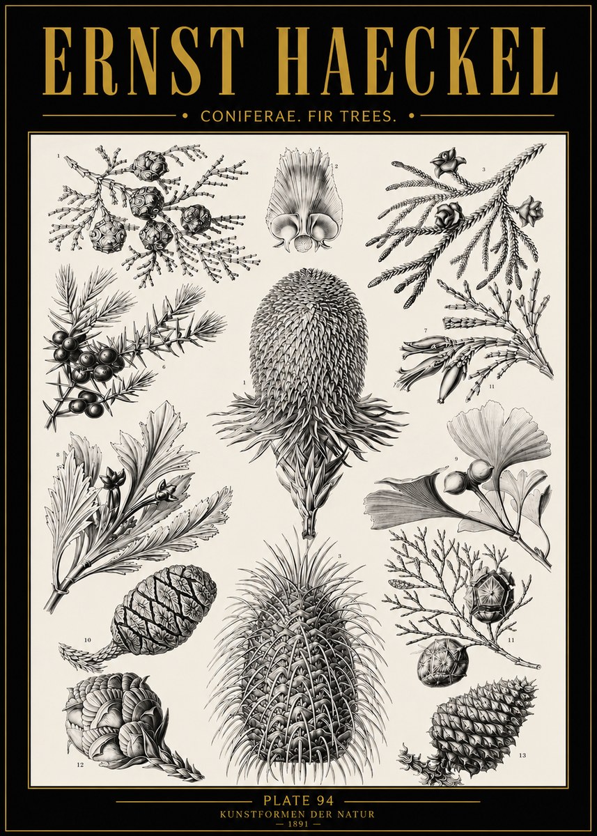 Ernst Haeckel Coniferae. Fir Trees. No5 - Juliste