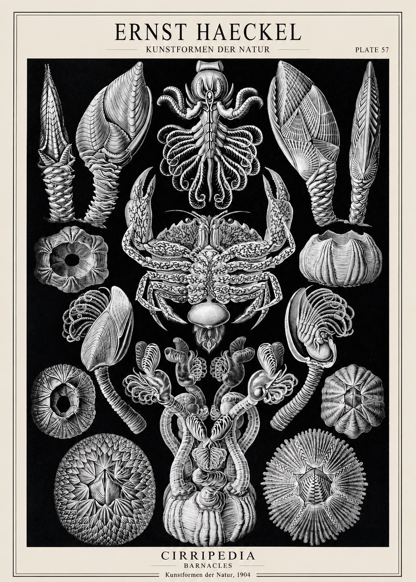 Ernst Haeckel Cirripedia Barnacles No1 - Juliste