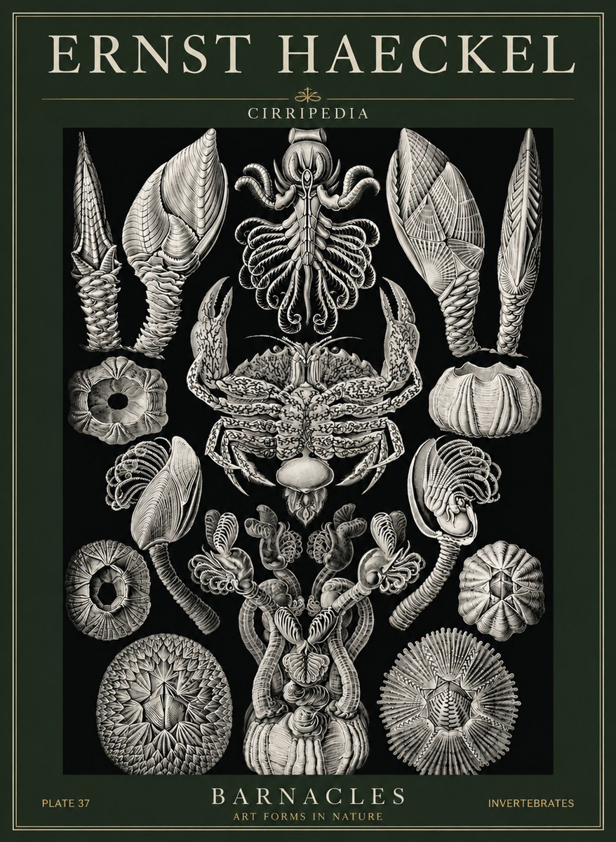 Ernst Haeckel Cirripedia Barnacles No6 - Juliste