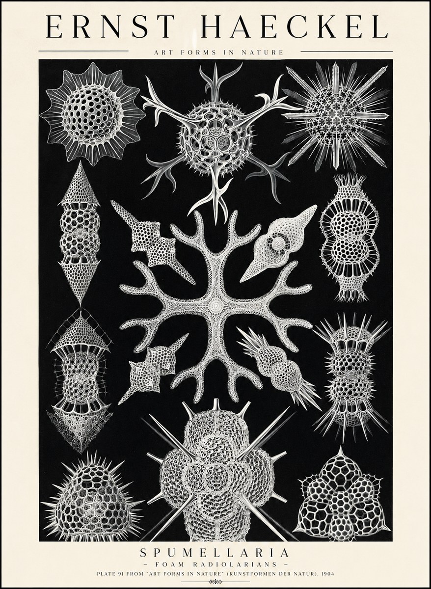Ernst Haeckel Spumellaria No1 - Juliste