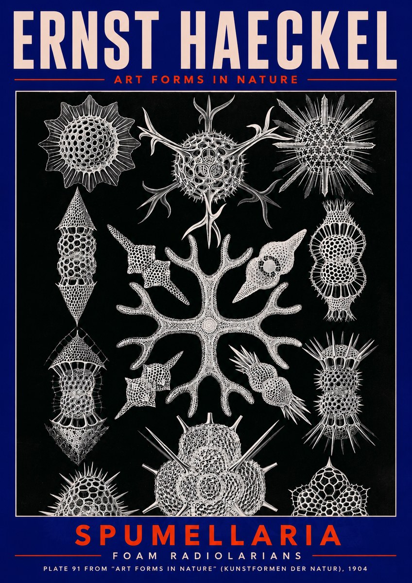 Ernst Haeckel Spumellaria No2 - Juliste