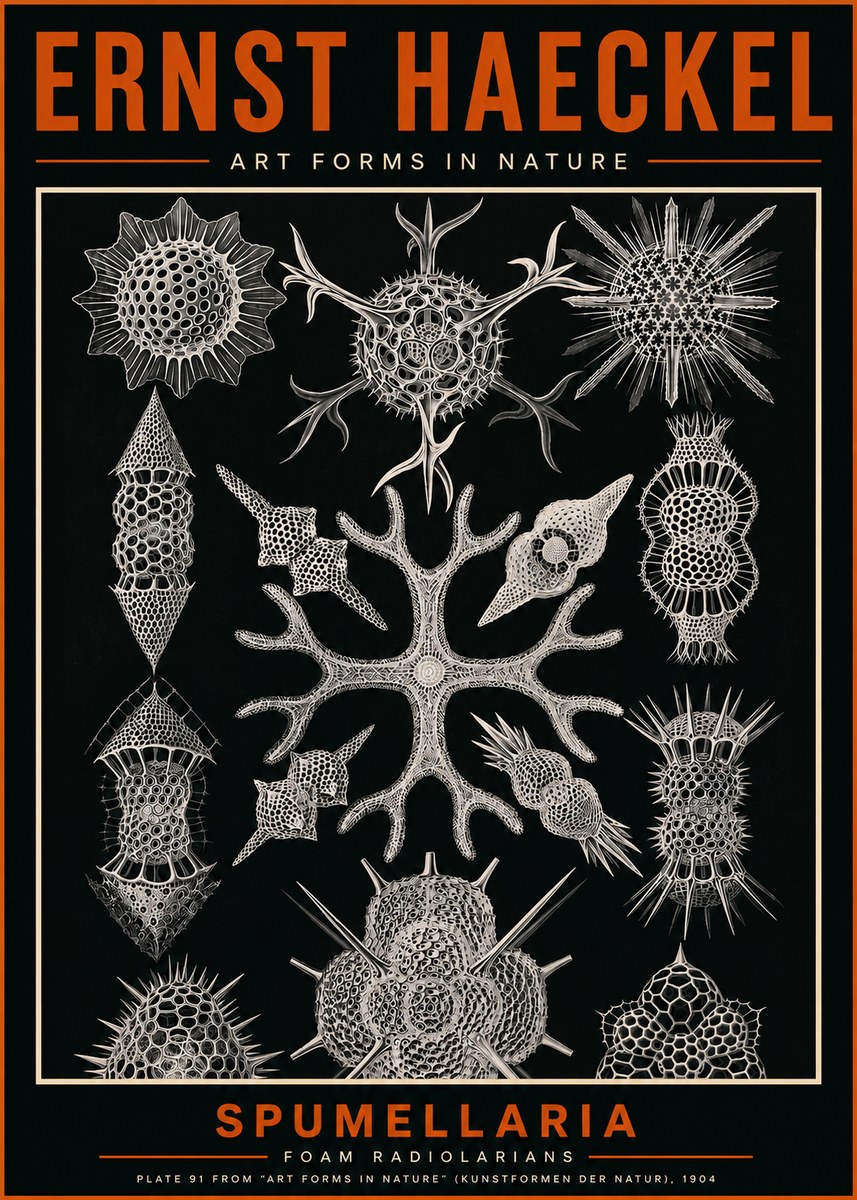 Ernst Haeckel Spumellaria No3 - Juliste