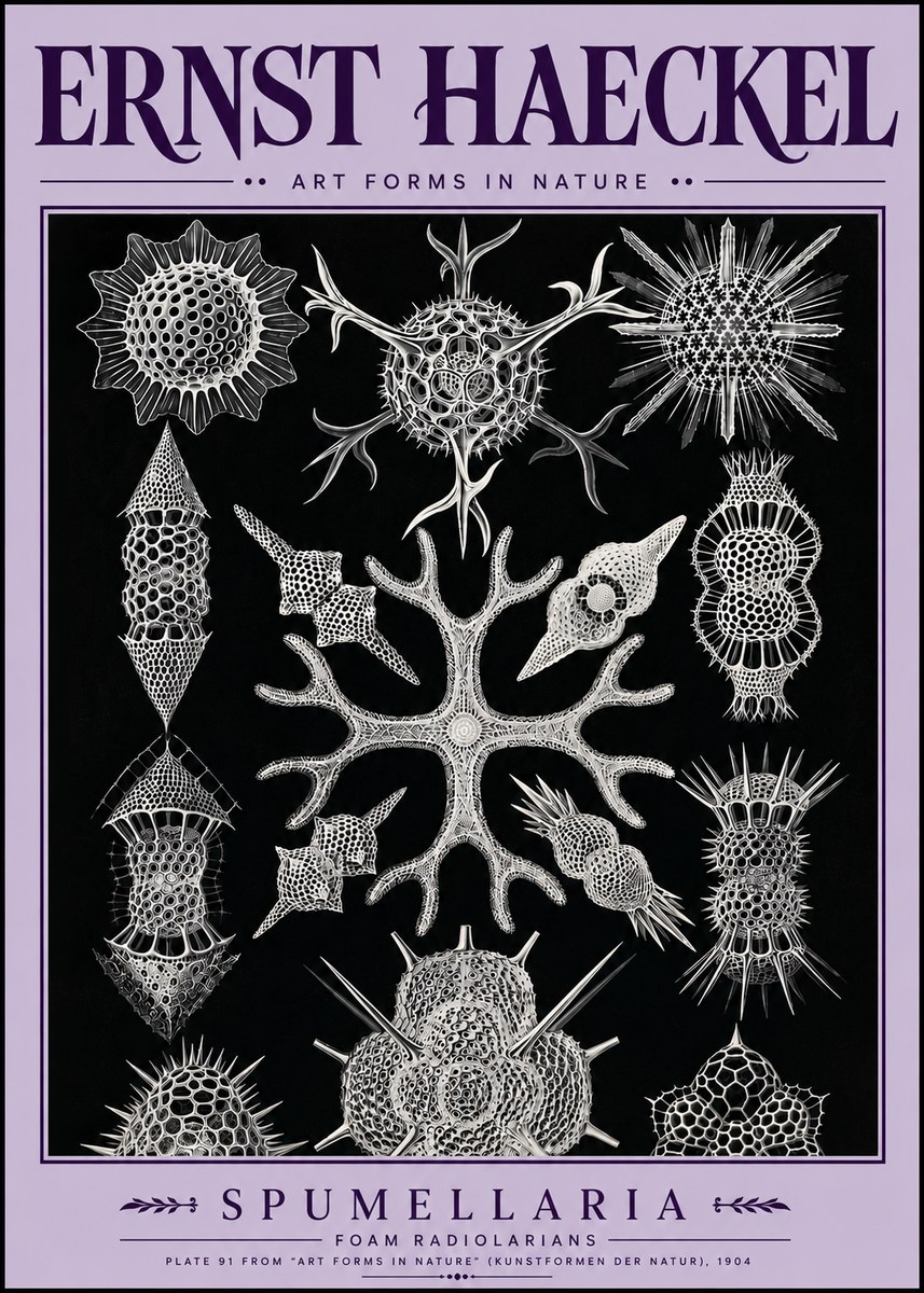 Ernst Haeckel Spumellaria No5 - Juliste
