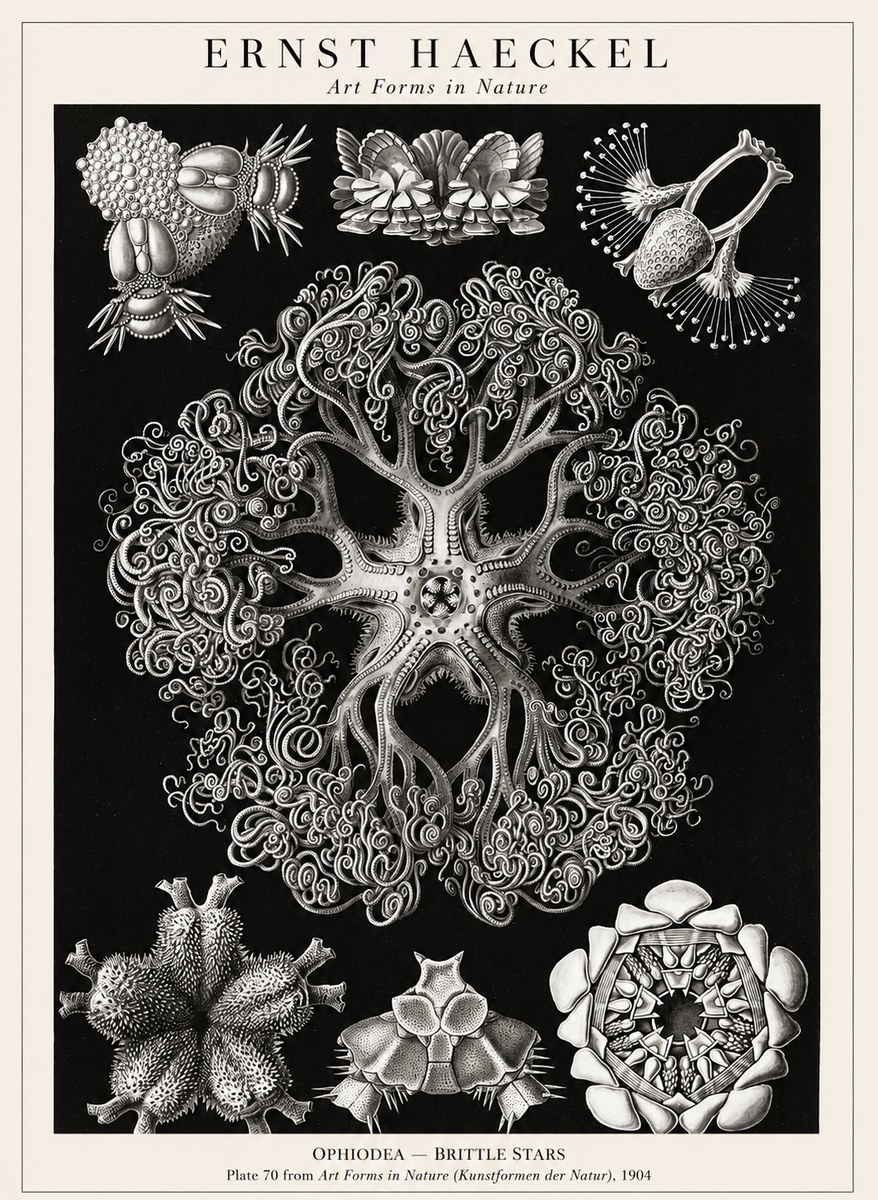 Ernst Haeckel Ophiodea - Brittle Stars II No1 - Juliste