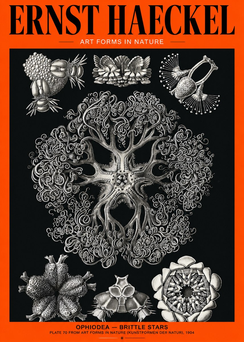 Ernst Haeckel Ophiodea - Brittle Stars II No2 - Juliste