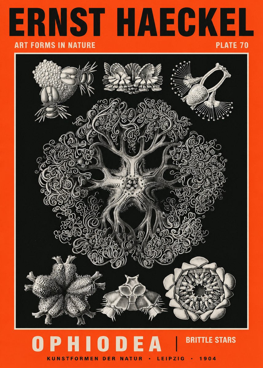 Ernst Haeckel Ophiodea - Brittle Stars II No5 - Juliste
