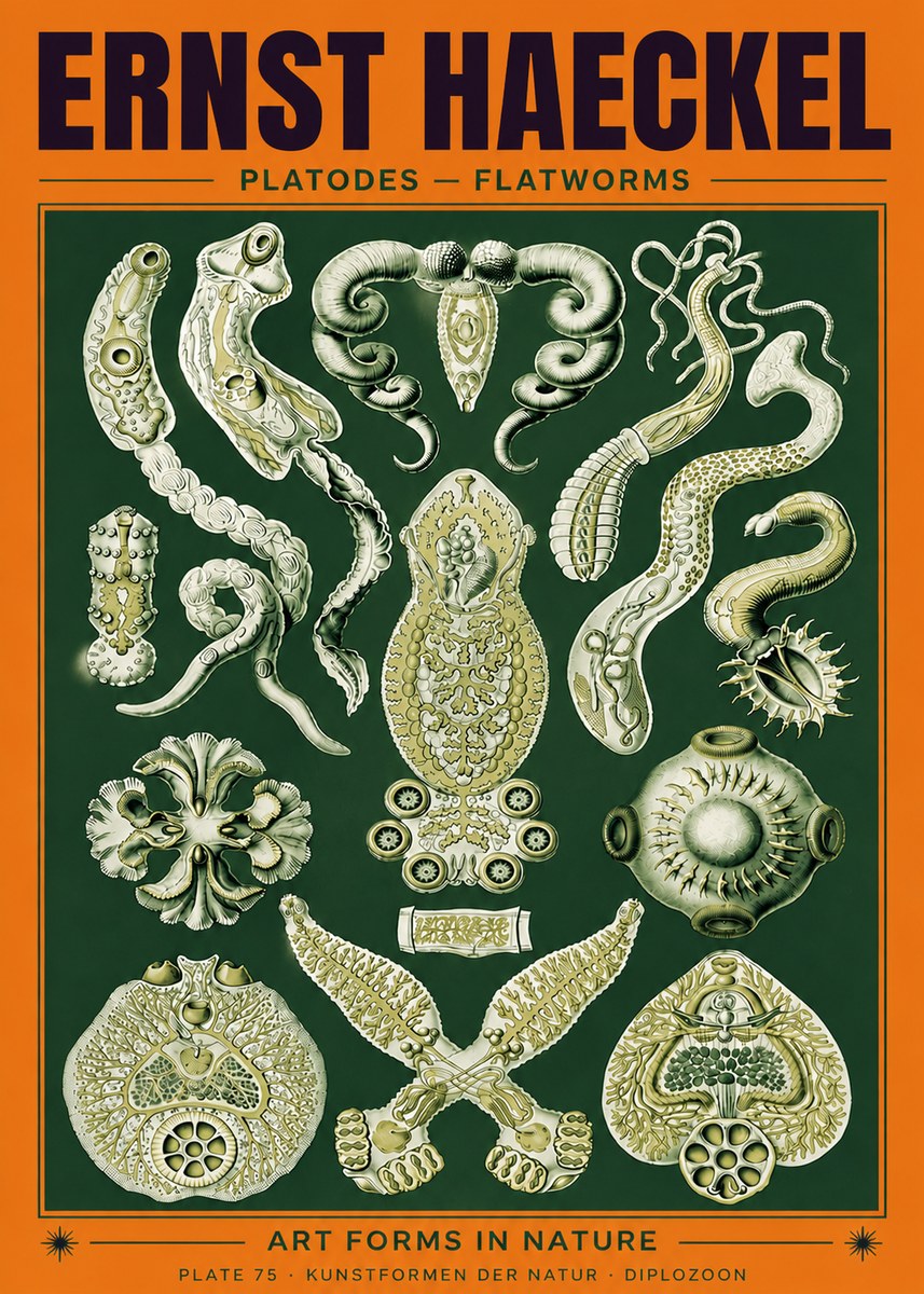 Ernst Haeckel Platodes – Flatworms No6 - Juliste