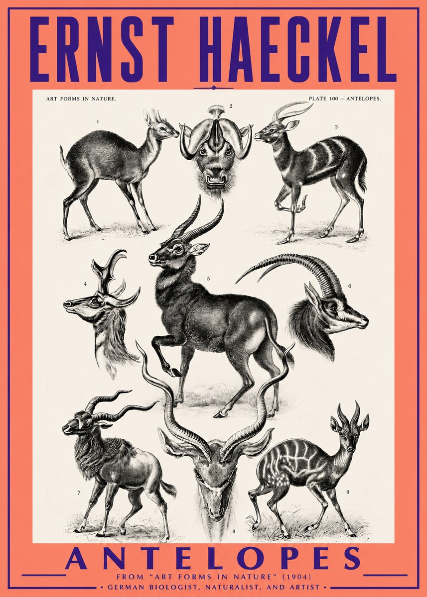 Ernst Haeckel Antelopes No3 - Juliste
