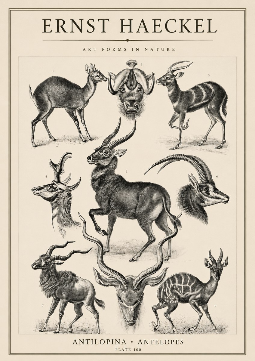 Ernst Haeckel Antelopes No4 - Juliste