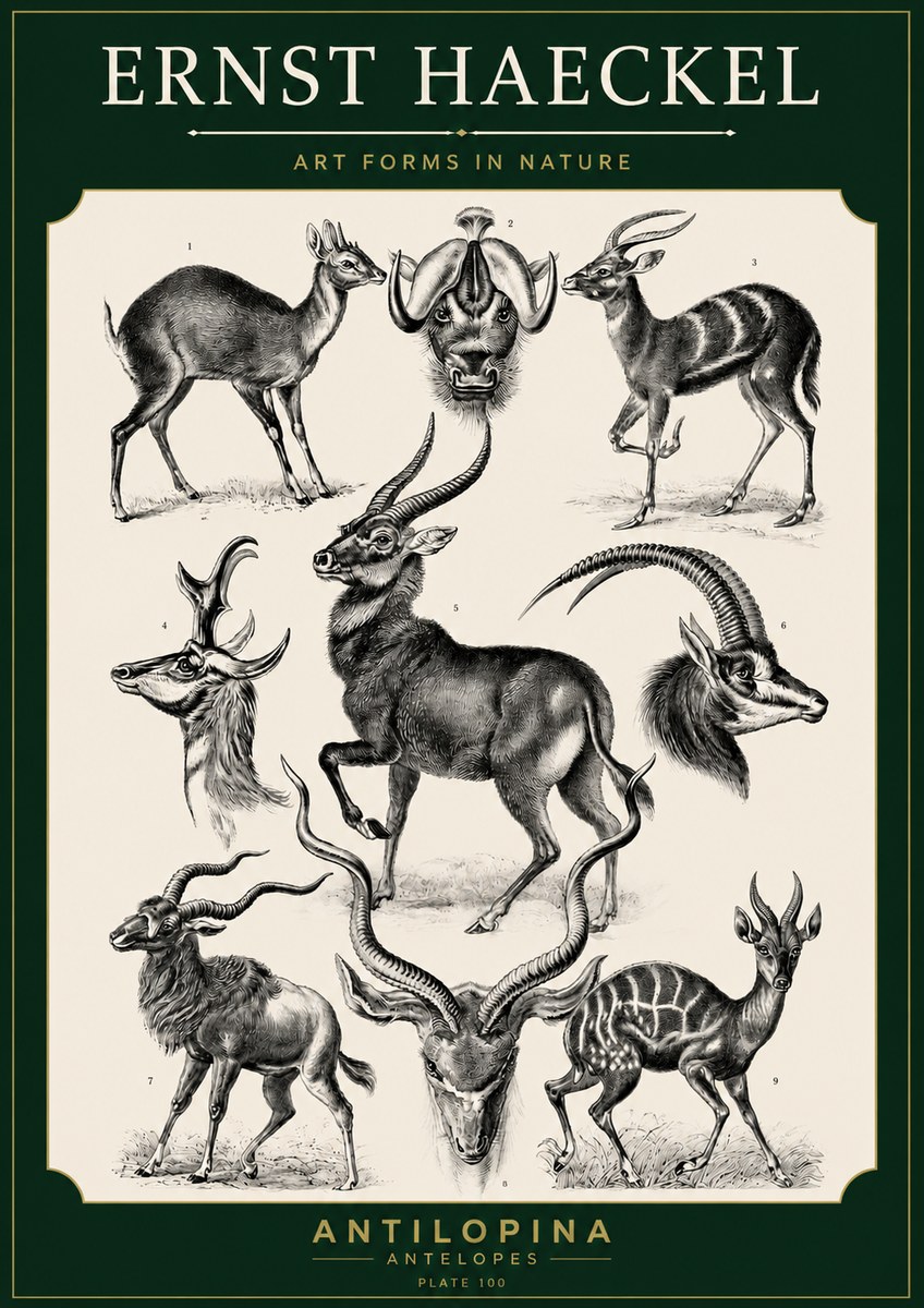 Ernst Haeckel Antelopes No5 - Juliste