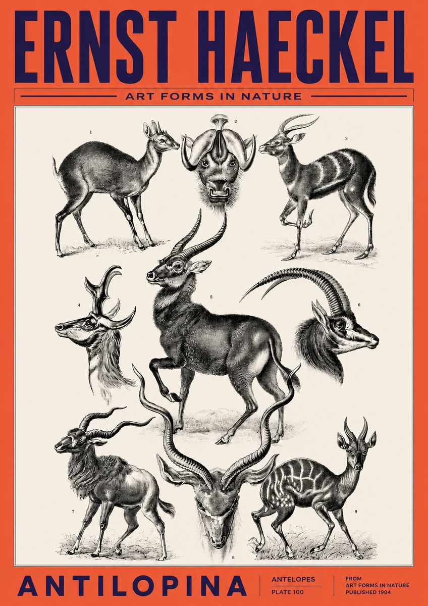 Ernst Haeckel Antelopes No6 - Juliste