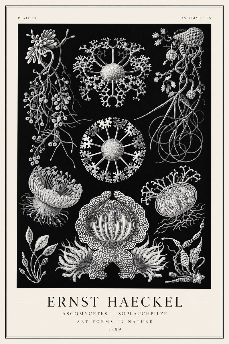 Ernst Haeckel Ascomycetes — Sac Fungi No2 - Juliste