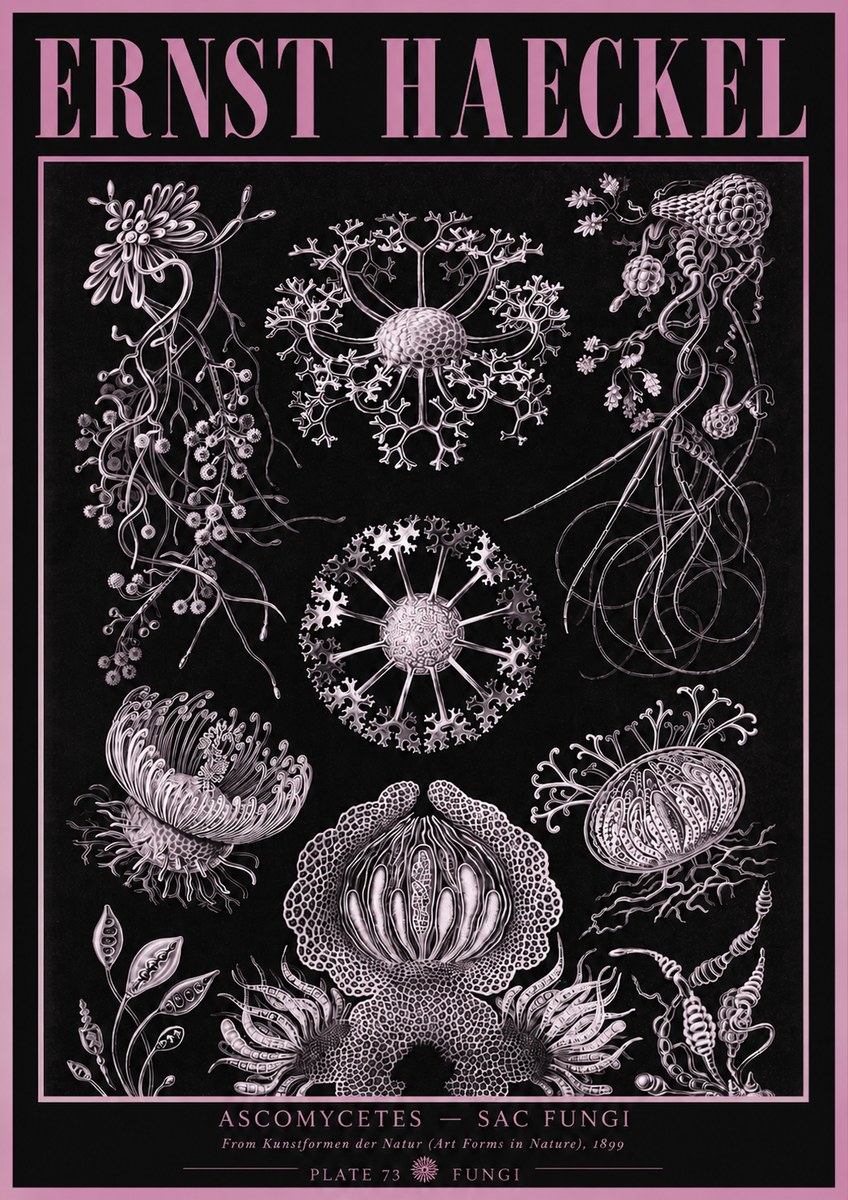 Ernst Haeckel Ascomycetes — Sac Fungi No3 - Juliste