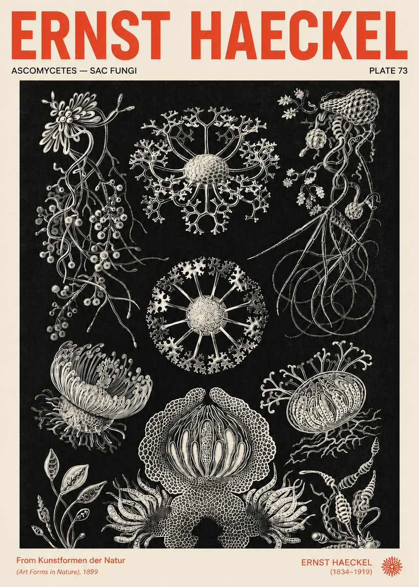 Ernst Haeckel Ascomycetes — Sac Fungi No4 - Juliste