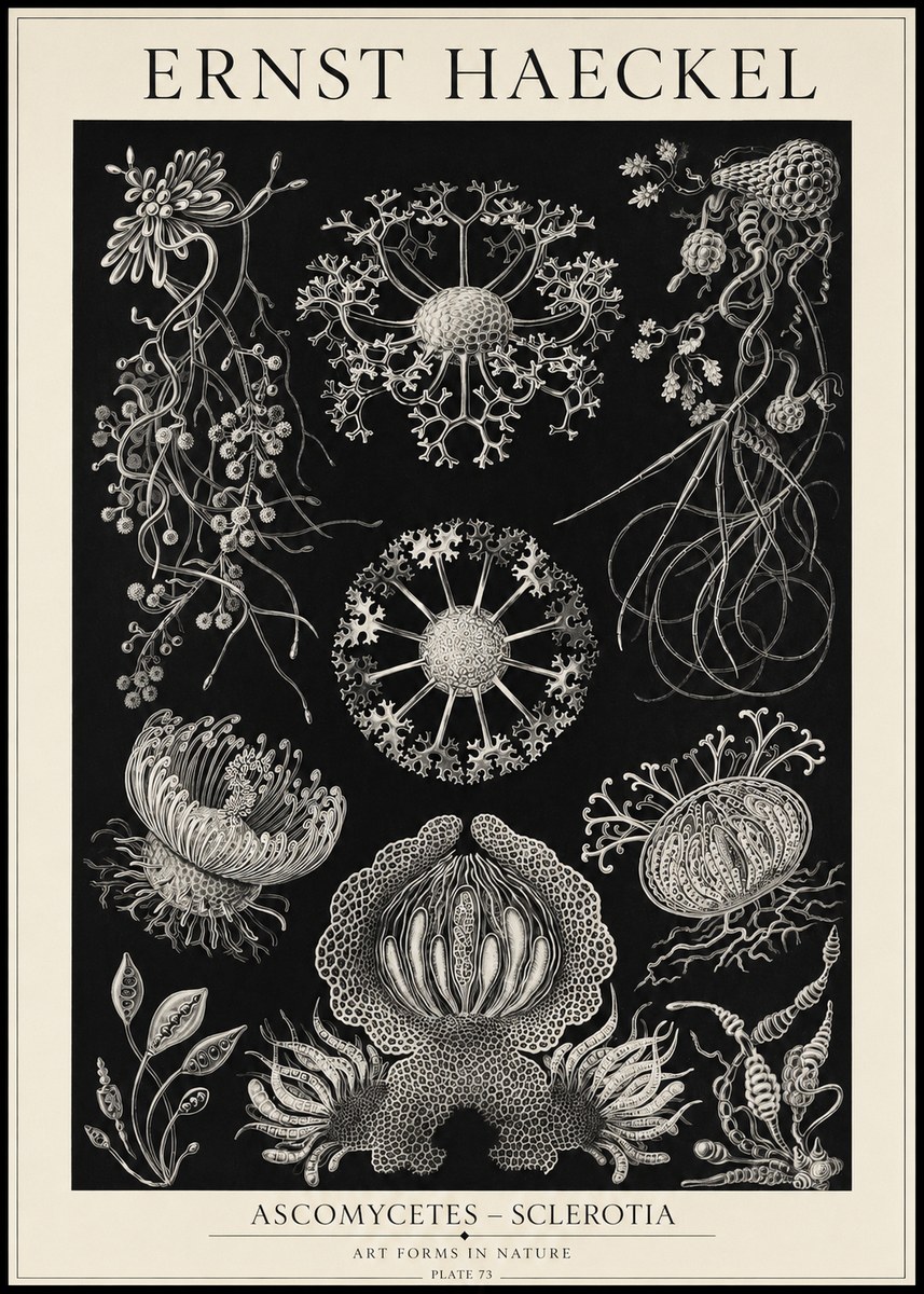 Ernst Haeckel Ascomycetes — Sac Fungi No5 - Juliste