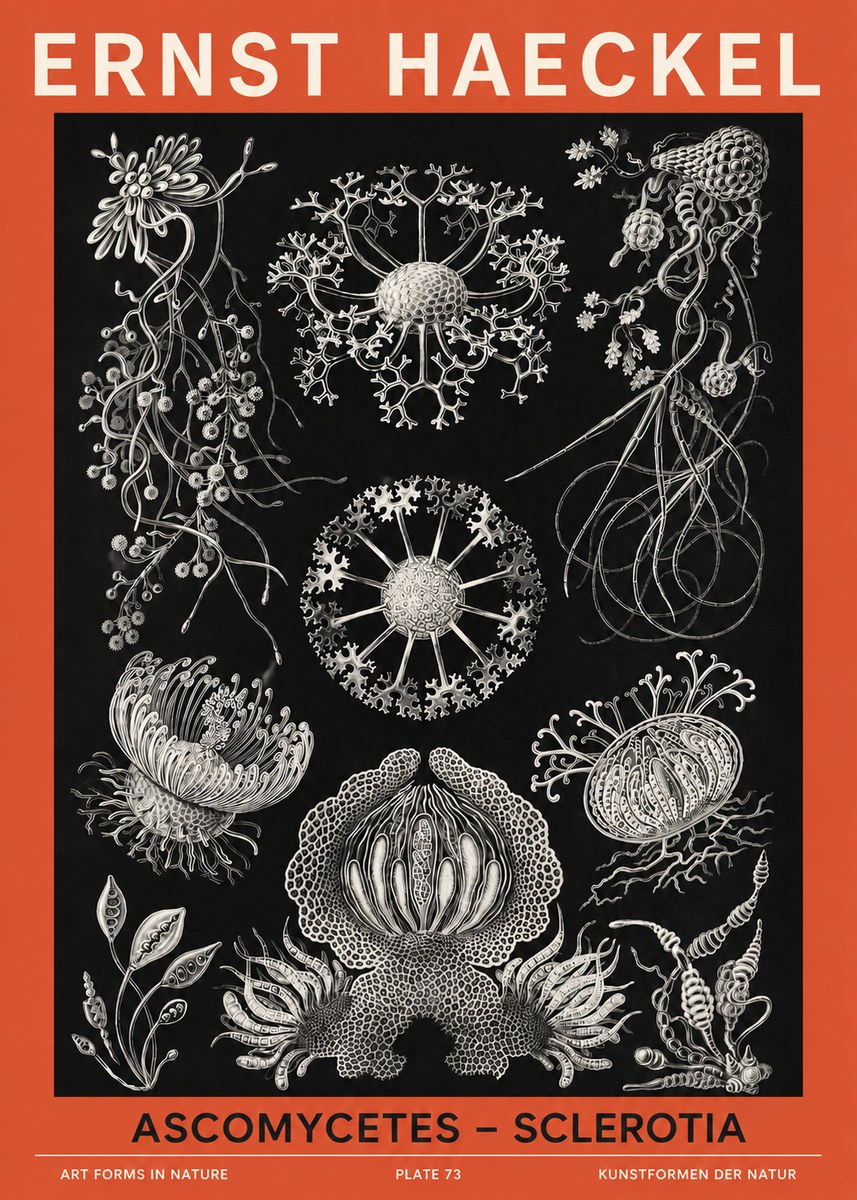 Ernst Haeckel Ascomycetes — Sac Fungi No6 - Juliste