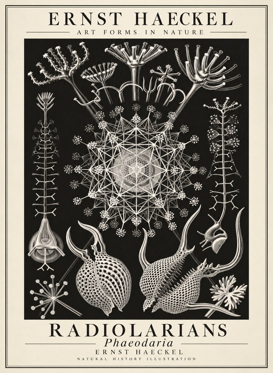 Ernst Haeckel Phaeodaria Radiolarians - Plate 61 No3 - Juliste