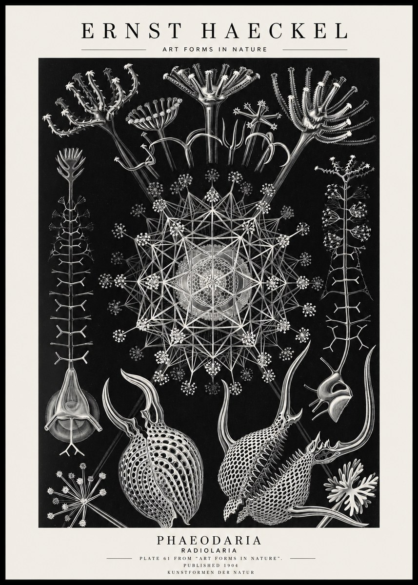 Ernst Haeckel Phaeodaria Radiolarians - Plate 61 No4 - Juliste