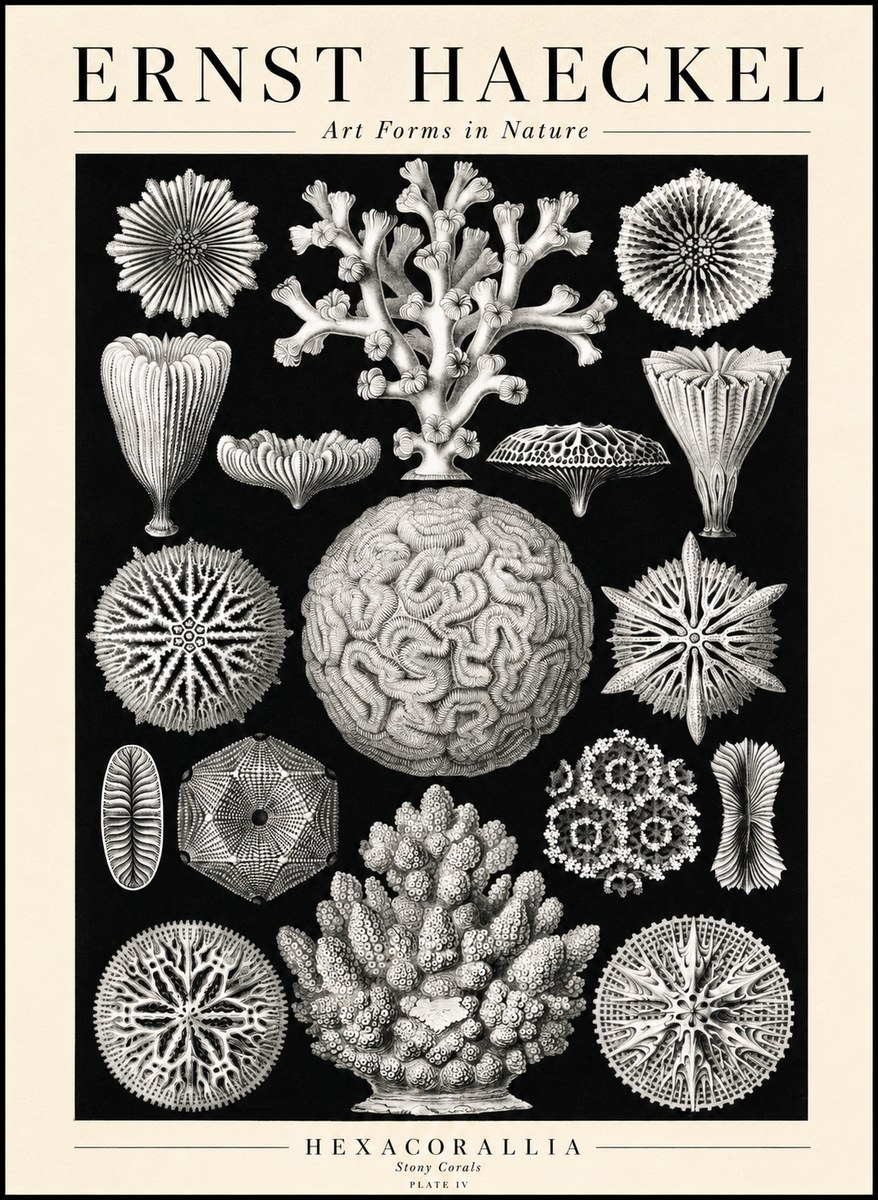 Ernst Haeckel Hexacoralla – Six-rayed Corals No3 - Juliste