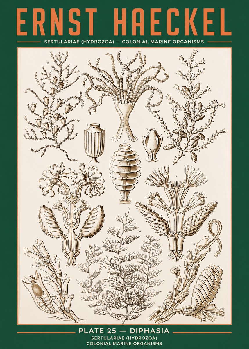 Ernst Haeckel Sertulariidae No3 - Juliste