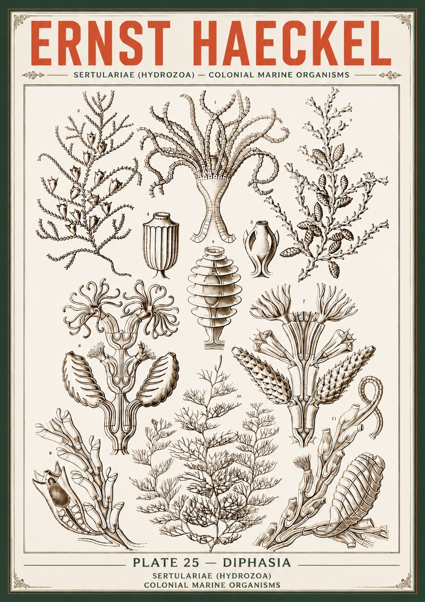 Ernst Haeckel Sertulariidae No6 - Juliste