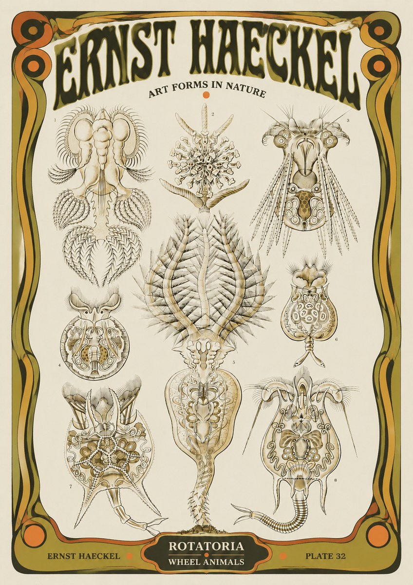 Ernst Haeckel Rotatoria - Wheel Animals No5 - Juliste
