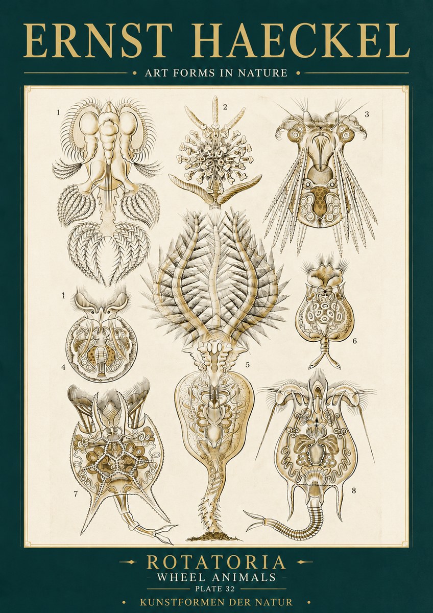 Ernst Haeckel Rotatoria - Wheel Animals No6 - Juliste