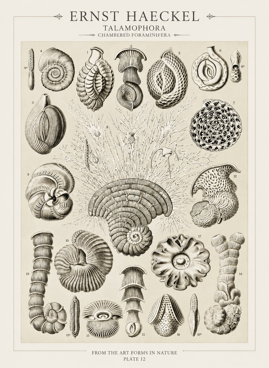 Ernst Haeckel Thalamophora – Foraminifera Plate 12 No3 - Juliste