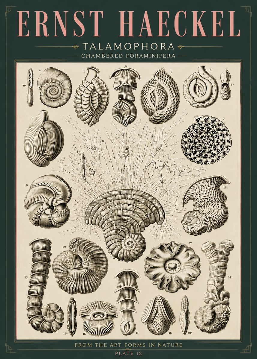 Ernst Haeckel Thalamophora – Foraminifera Plate 12 No6 - Juliste