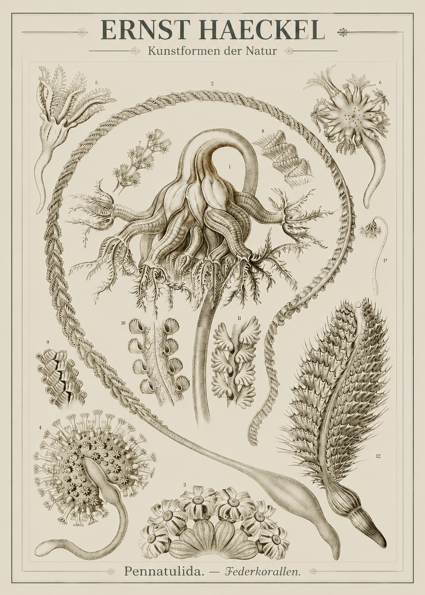 Ernst Haeckel Pennatulida - Sea Pens No3 - Juliste
