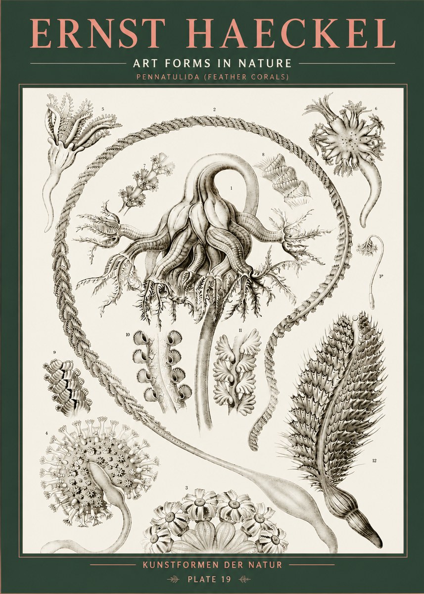 Ernst Haeckel Pennatulida - Sea Pens No5 - Juliste